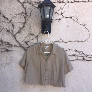Vintage Cropped Flax/Linen Top